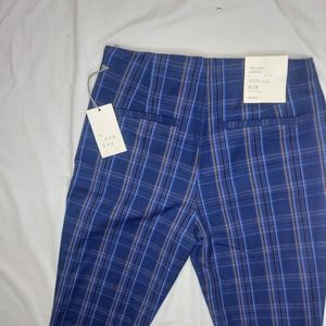 NWT A New Day blue plaid high waist, ankle pants